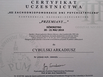XII Zachodniopomorskie Dni Psychiatryczne: Konferencja Naukowo-Szkoleniowa